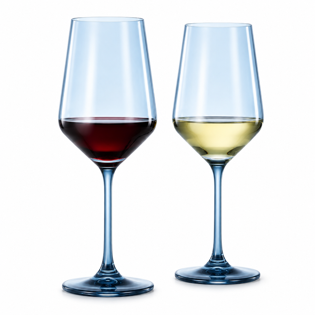 Tonal Stemmed Wine Glasses, Cloudy Blue, Set of 2