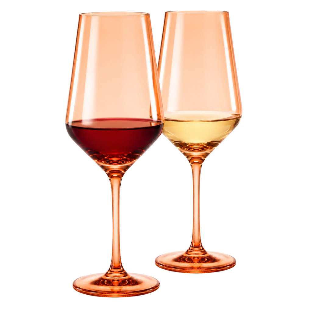 Tonal Stemmed Wine Glasses, Burnt Orange, Set of 2