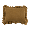 Anita Linen Pillow Cover, Mustard Ruffled