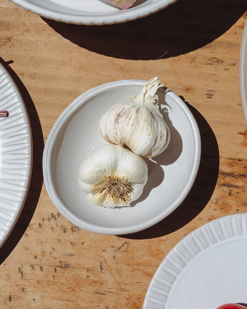 Oval Matte White Ceramic Small Bowls, Set of 4, alternate view