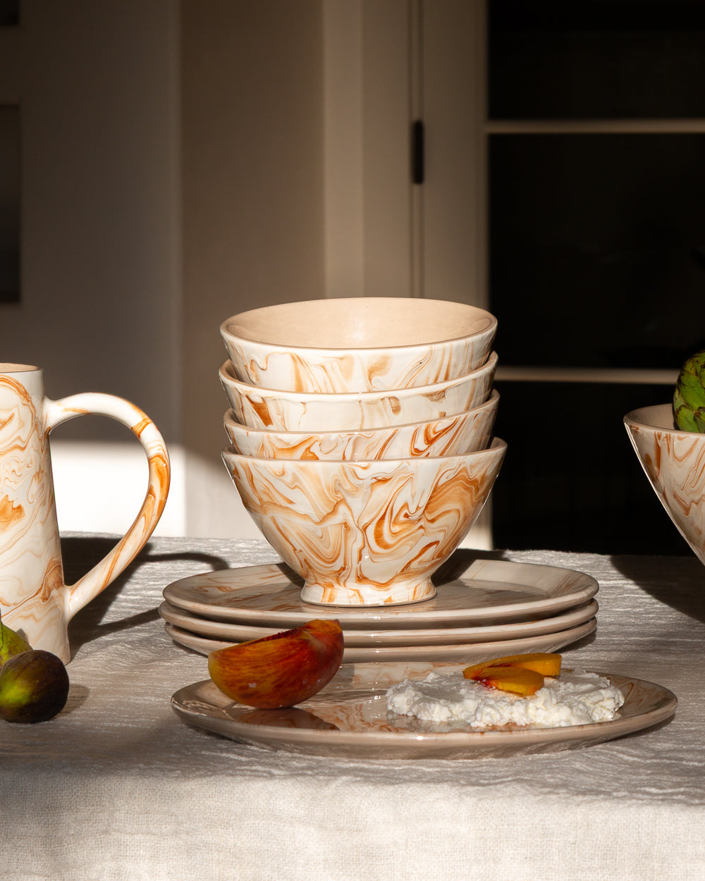 Marbled Terracotta Ramen Bowls, Set of 4, view 5