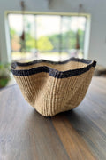 Black-Trimmed Wave Woven Wall Hanging