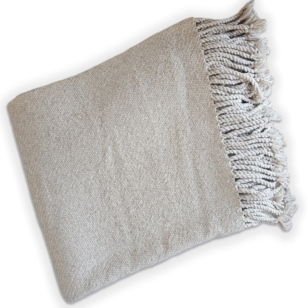 Kulsi Alpaca and Pima Cotton Throw, Silver, alternate view