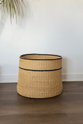 Simple Stripe Handwoven Basket, another angle