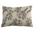 Mira Linen Floral Pillow Cover, Teal