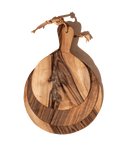 Round Walnut Cutting Board with Handle, 3 Sizes