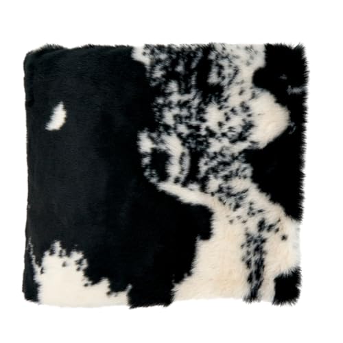 Faux Cowhide Plush Throw, Brown, detail view