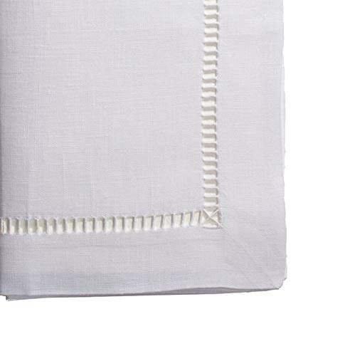 Hemstitch Pure Linen Tablecloth, detail view