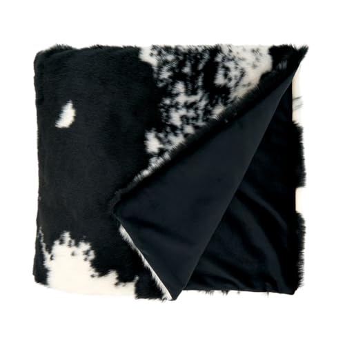 Faux Cowhide Plush Throw, Brown, alternate view