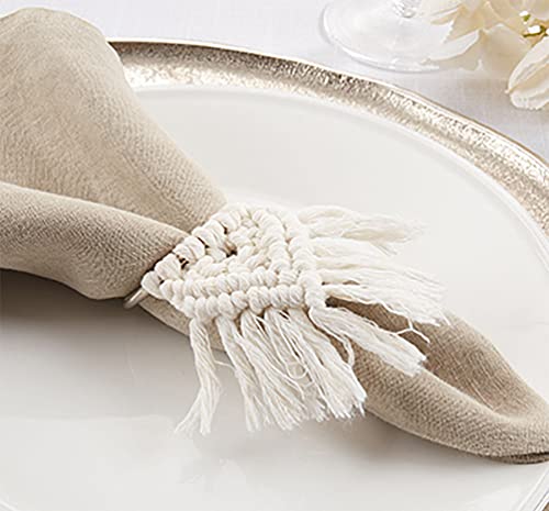 Braided Tassel Napkin Rings, Set of 4