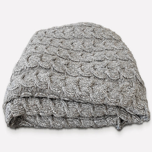 Muru Alpaca Cable Throw, Graphite, alternate view