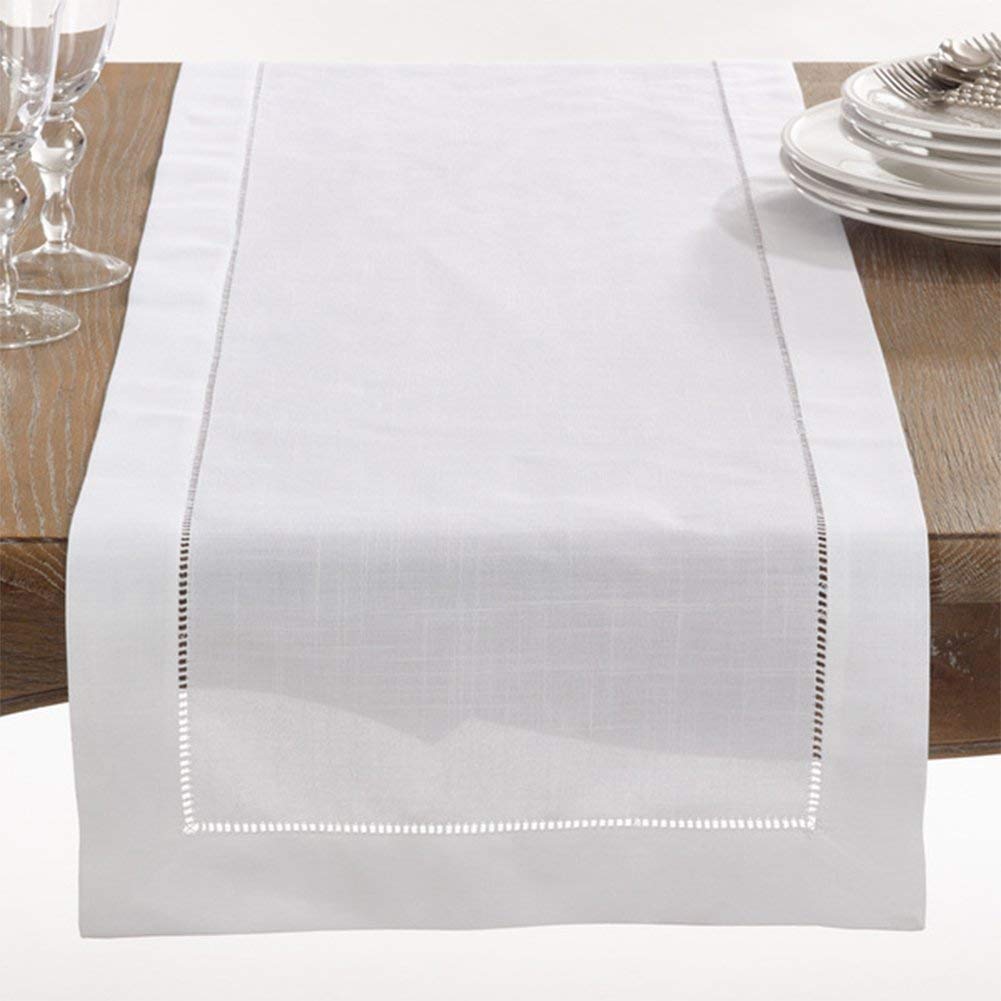 Hemstitch Linen and Cotton Tablecloth