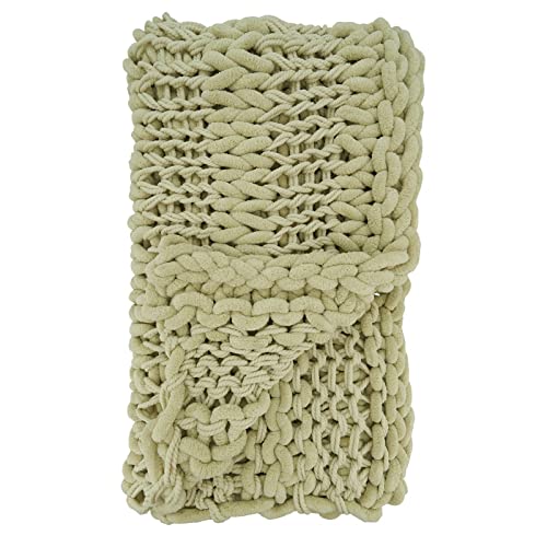 Chunky Cable Knit Throw, White, alternate view