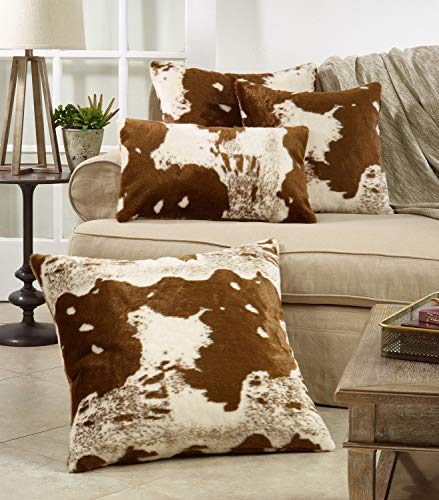Faux Cowhide Pillow Cover, 28 in, detail view