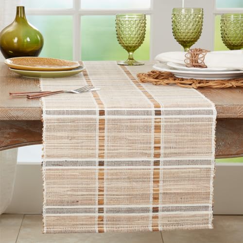 Striped Water Hyacinth Table Runner