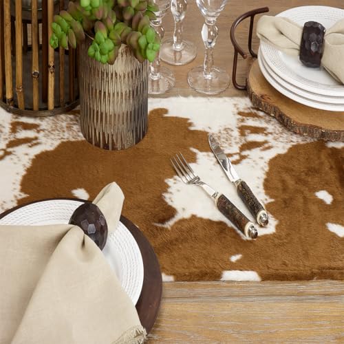 Faux Cowhide Table Runner