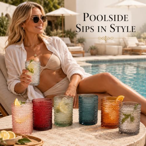 Tonal Hobnail Highballs, Set of 6, view 7