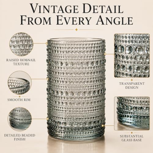 Tonal Hobnail Highballs, Set of 6, alternate view