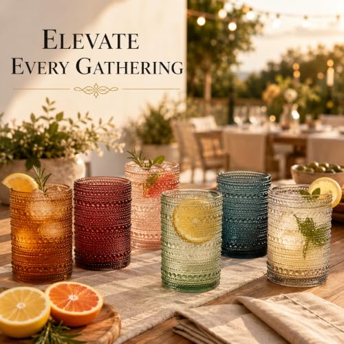 Tonal Hobnail Highballs, Set of 6, view 8