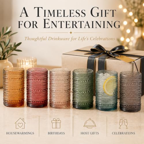 Tonal Hobnail Highballs, Set of 6, view 5