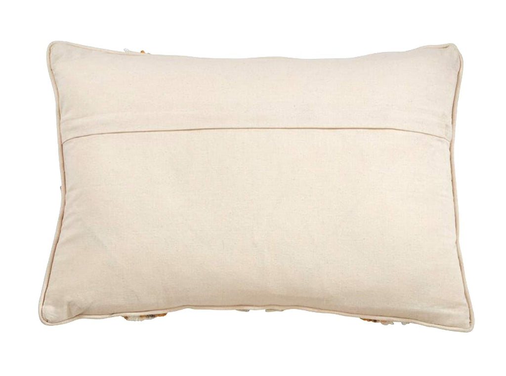 Block Print Tufted Cotton Accent Pillow