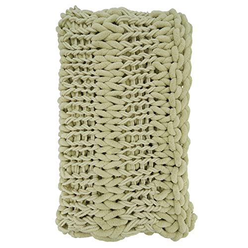 Chunky Cable Knit Throw, White