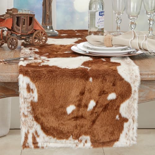 Faux Cowhide Table Runner