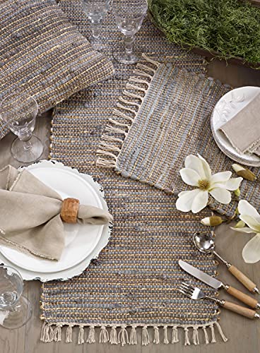 Chindi Fringe Runner or Placemat Set, detail view