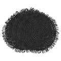 Raffia Fringe Round Placemats, Black, Set of 4, view 5
