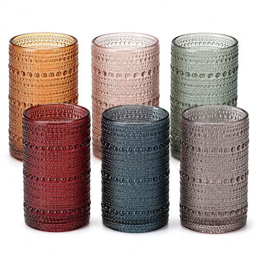 Tonal Hobnail Highballs, Set of 6