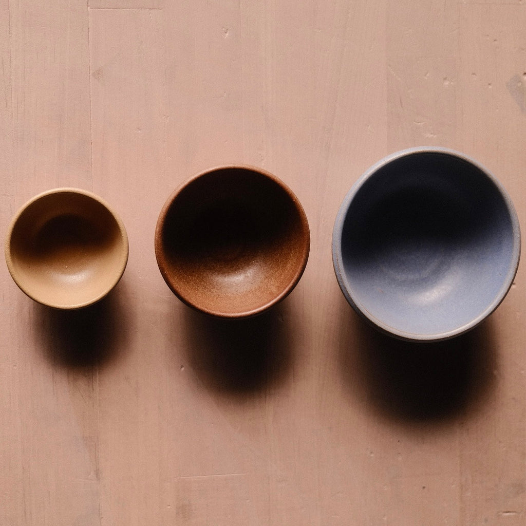 Hand-Thrown Stoneware Side Bowl in a detail view showing surface texture and finish up close