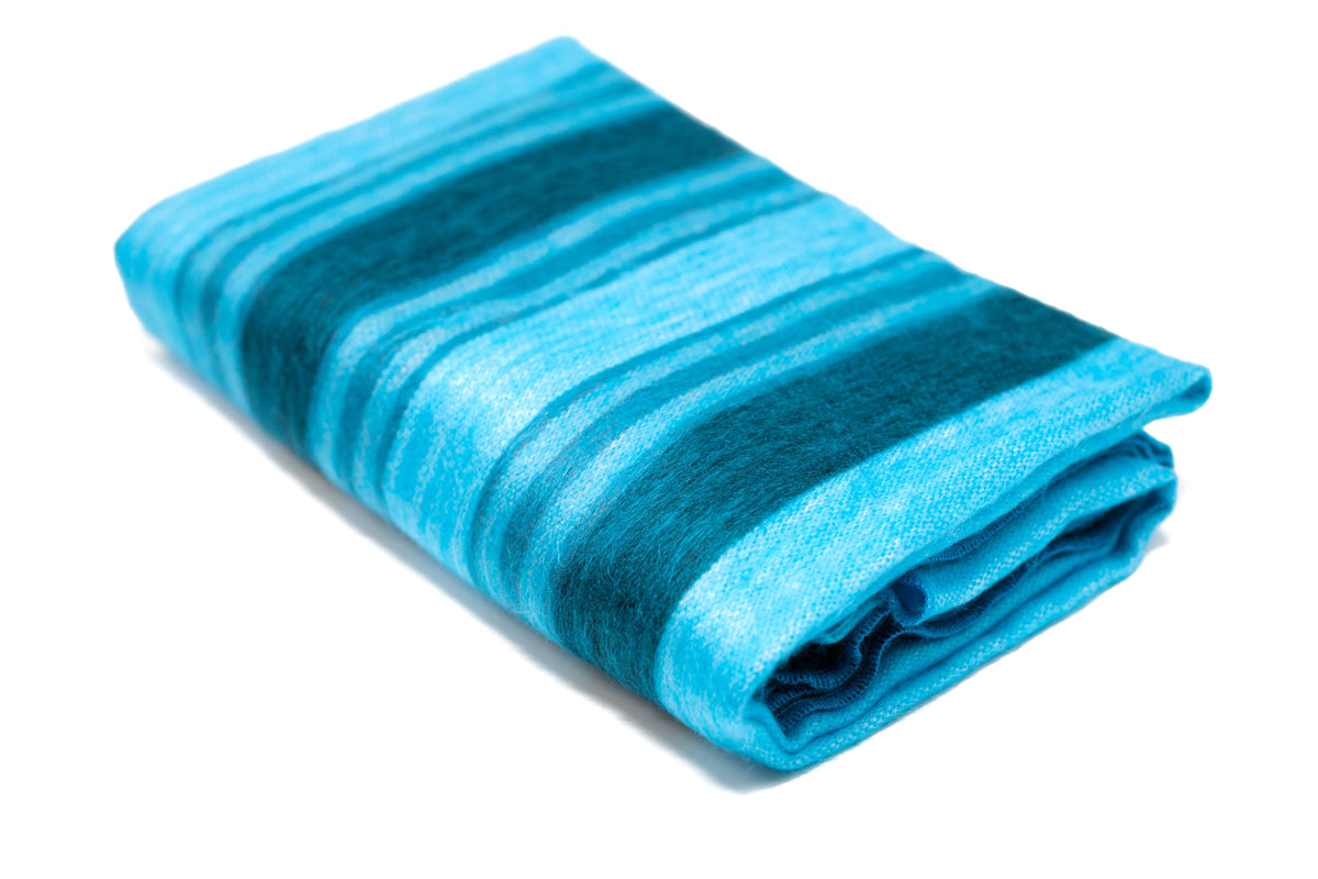 Nawi Alpaca Throw, Lustrous Blue, detail view