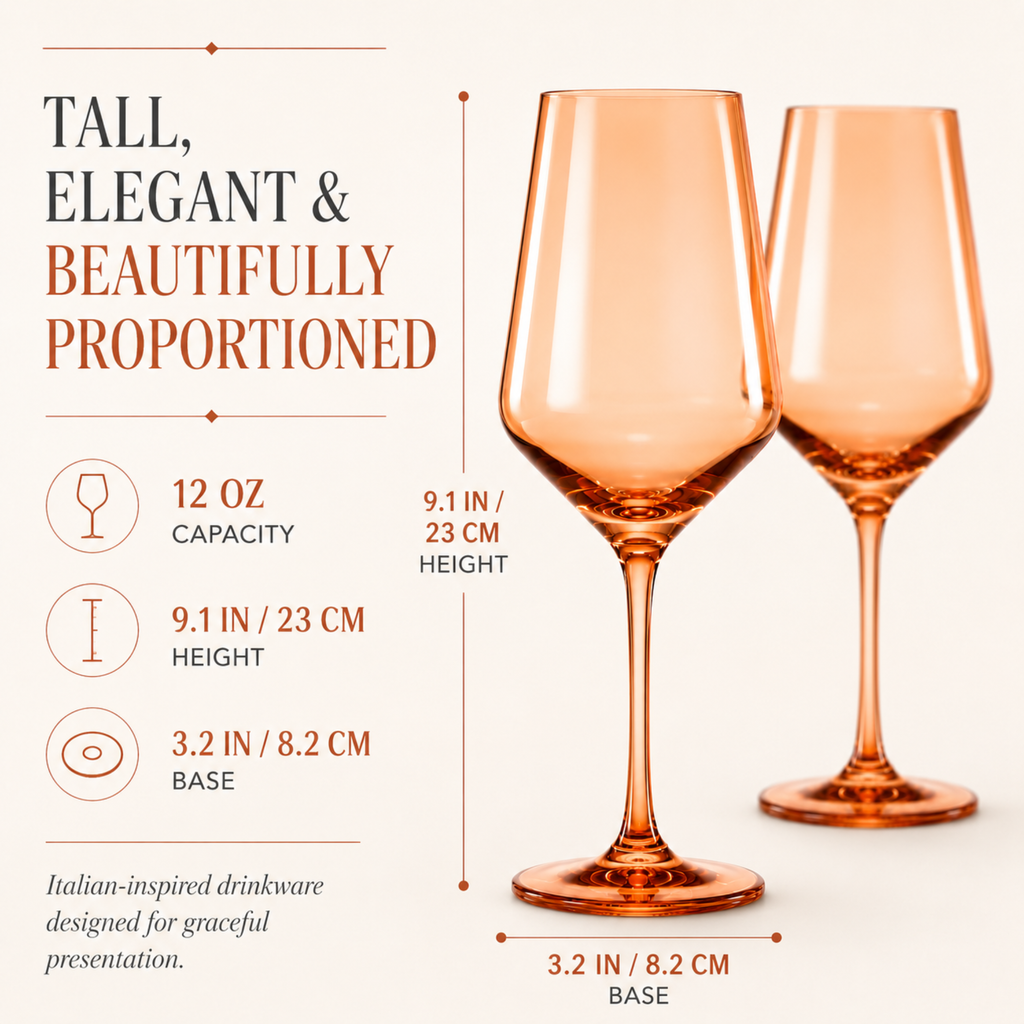 Tonal Stemmed Wine Glasses, Burnt Orange, Set of 2, view 5