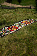Handwoven Wool Runner, Carpathian Pattern