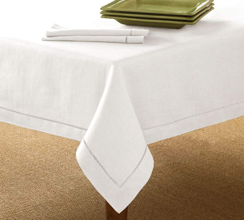 Hemstitch Pure Linen Tablecloth