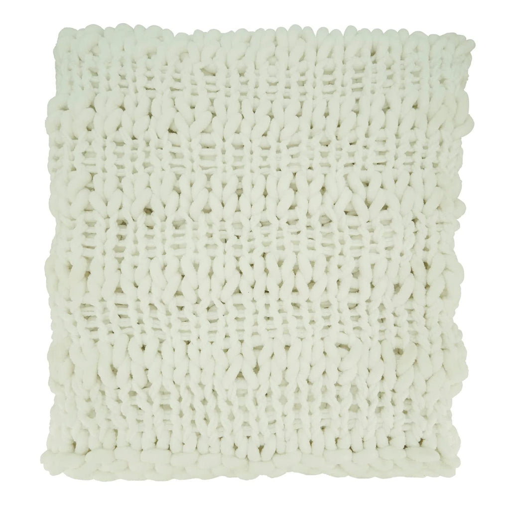 Chunky Cable Knit Throw, White
