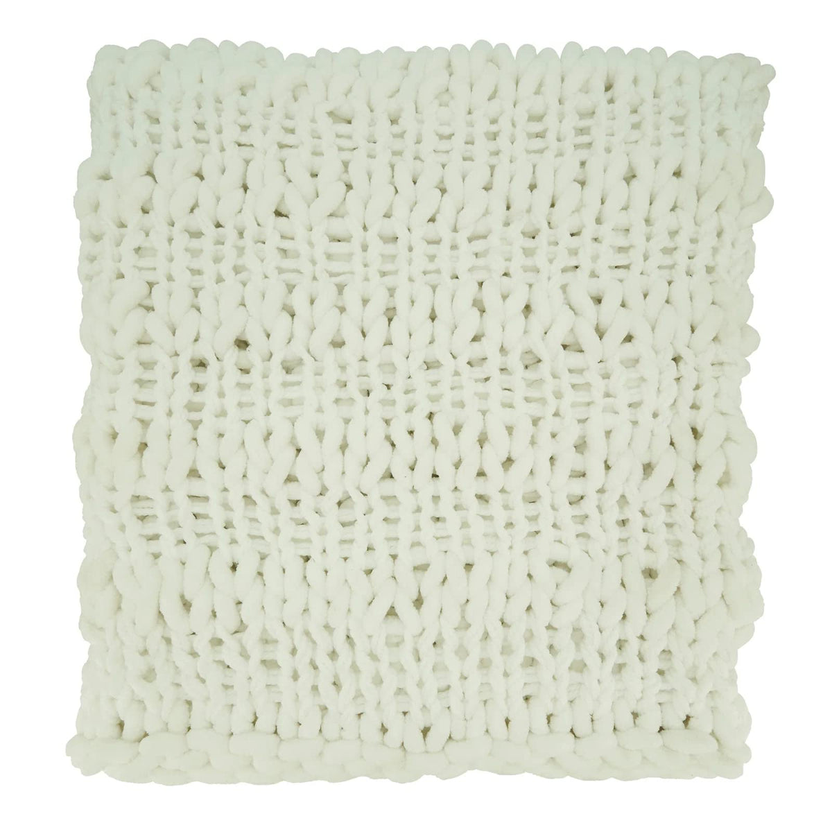 Chunky Cable Knit Throw, White