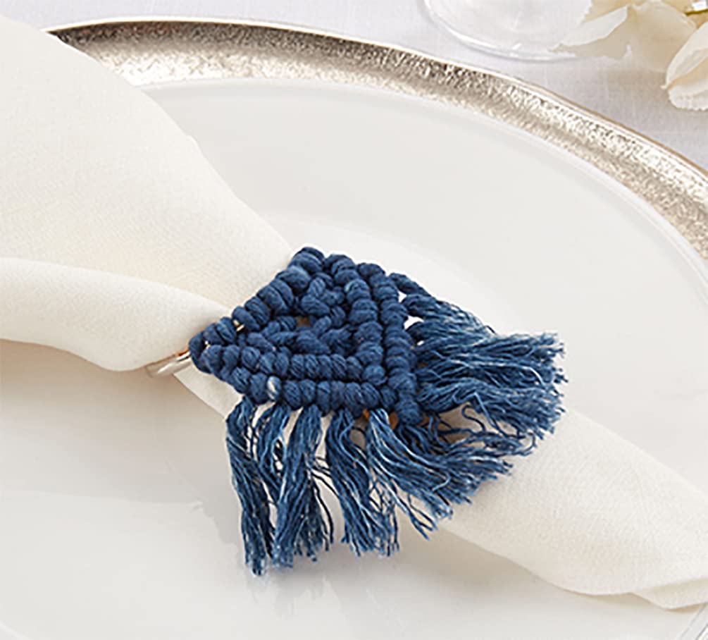 Braided Tassel Napkin Rings, Set of 4, alternate view