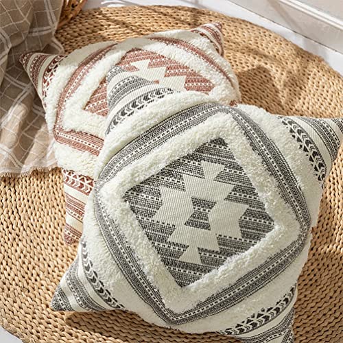 Southwest Diamond Block Print Pillow Cover, detail view