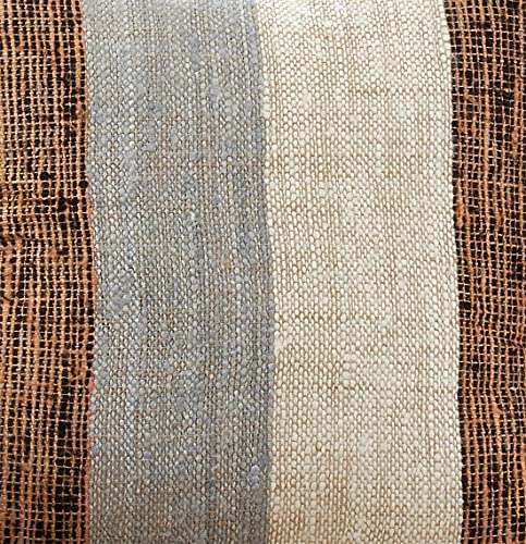 Color Block Stripe Cotton Lumbar Pillow, detail view