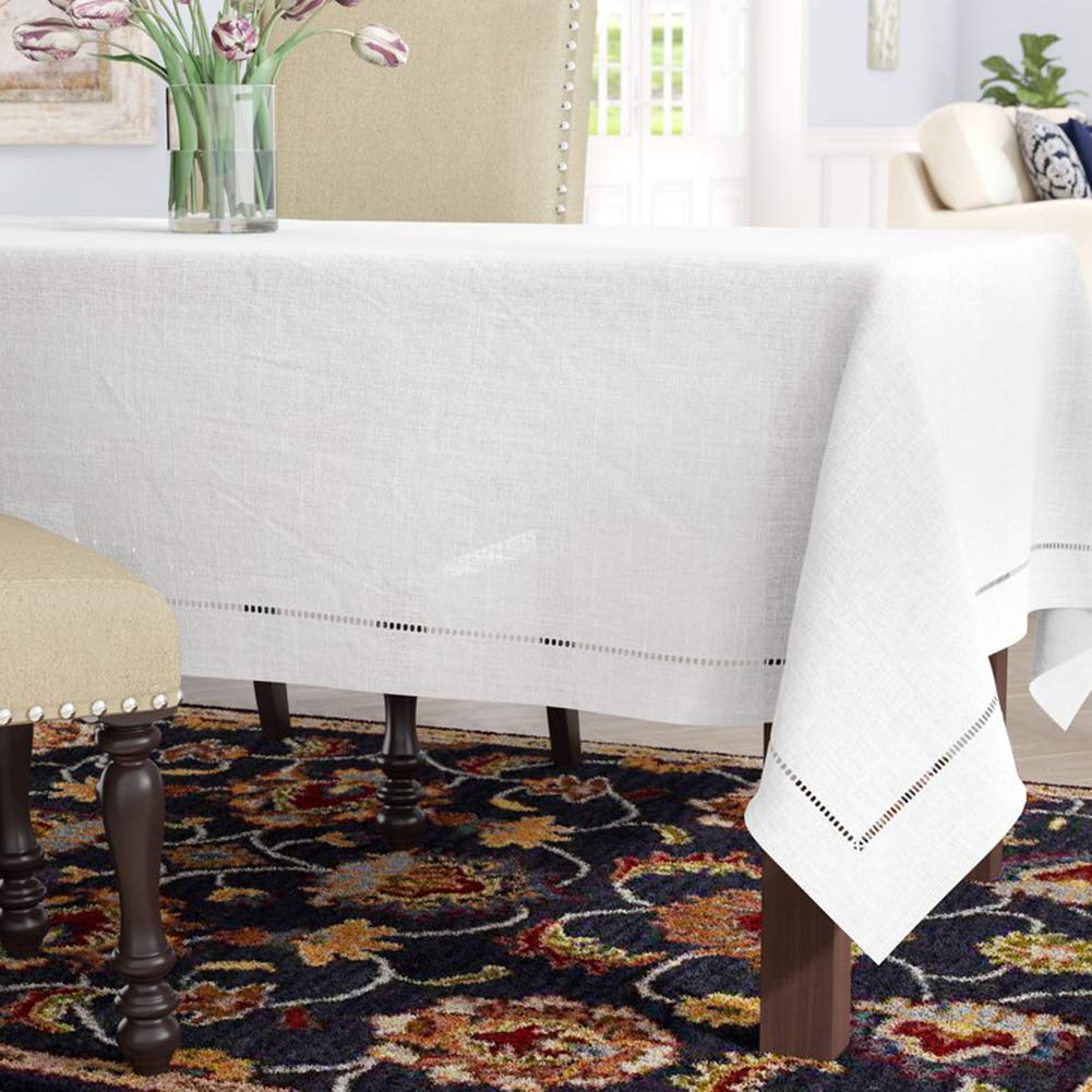 Hemstitch Pure Linen Tablecloth