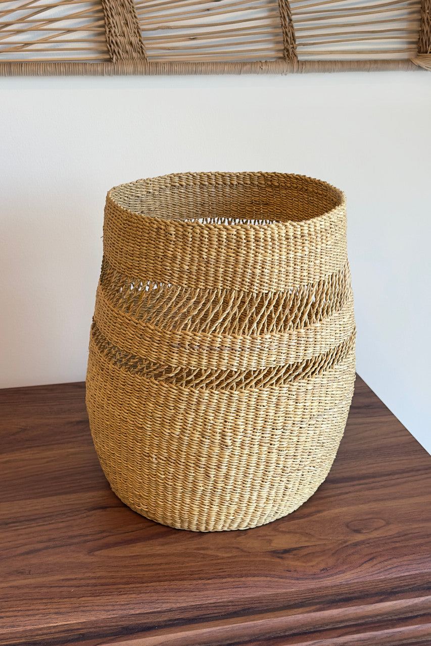 Mixed-Weave Handwoven Basket, Medium, alternate view