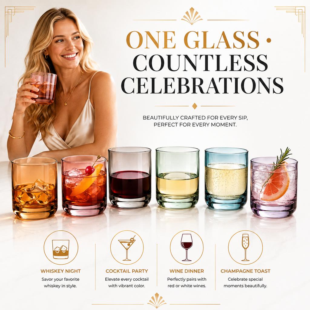 Tonal Lowball Whiskey Glasses, Set of 6, alternate view