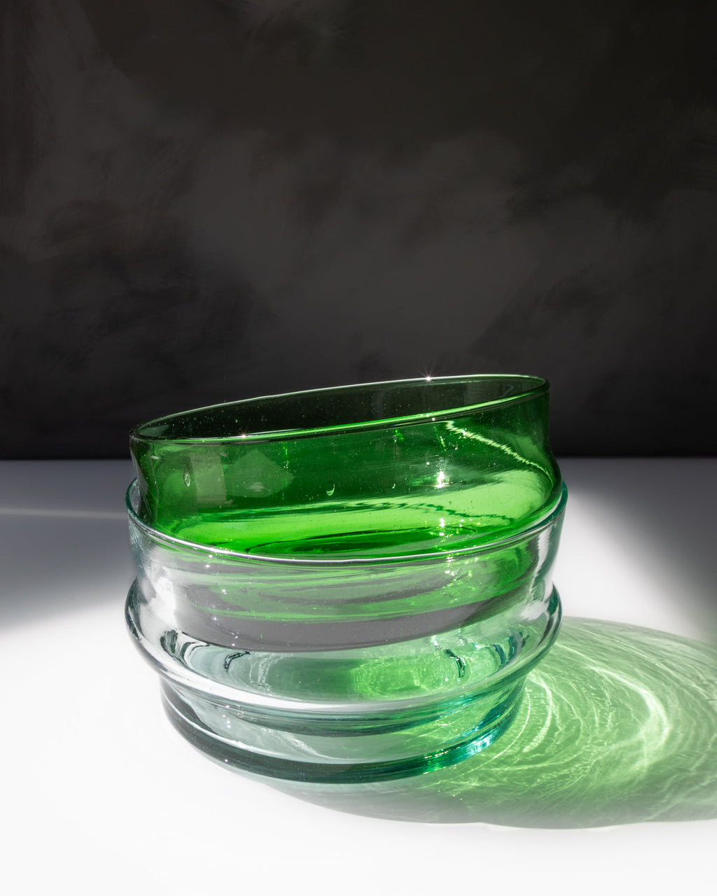 Beldi Mouth-Blown Recycled Glass Bowls, detail view