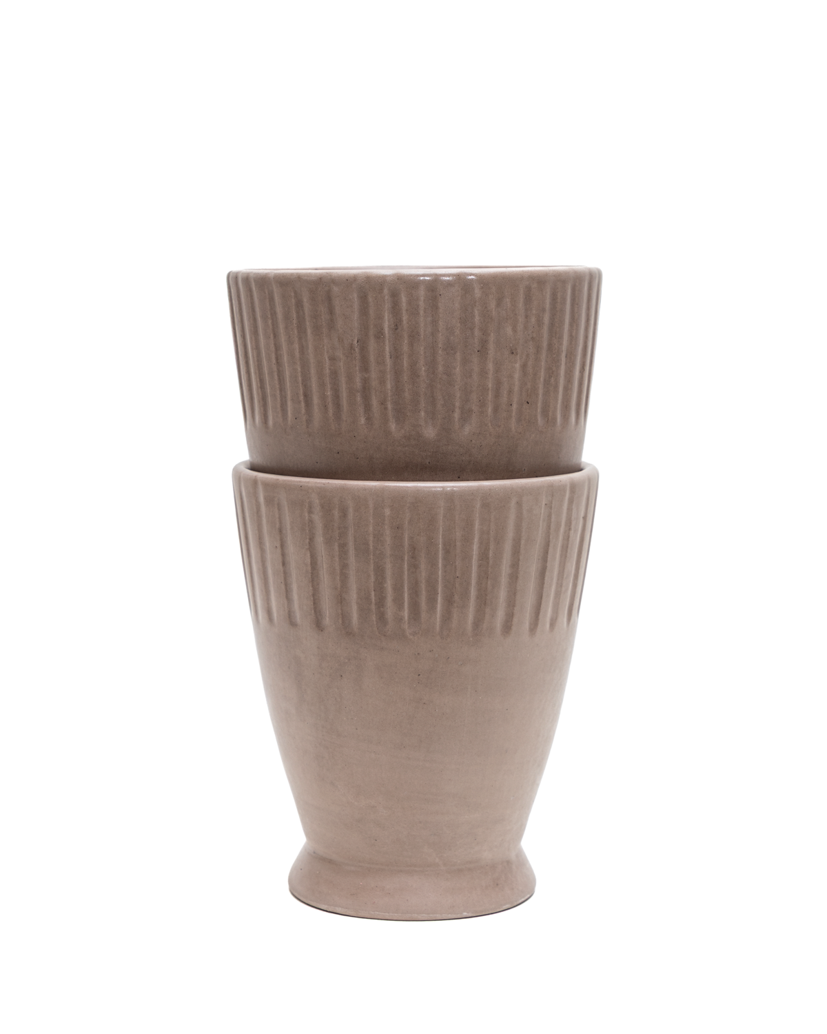Hand-Carved Clay-Toned Ceramic Tumbler, another angle