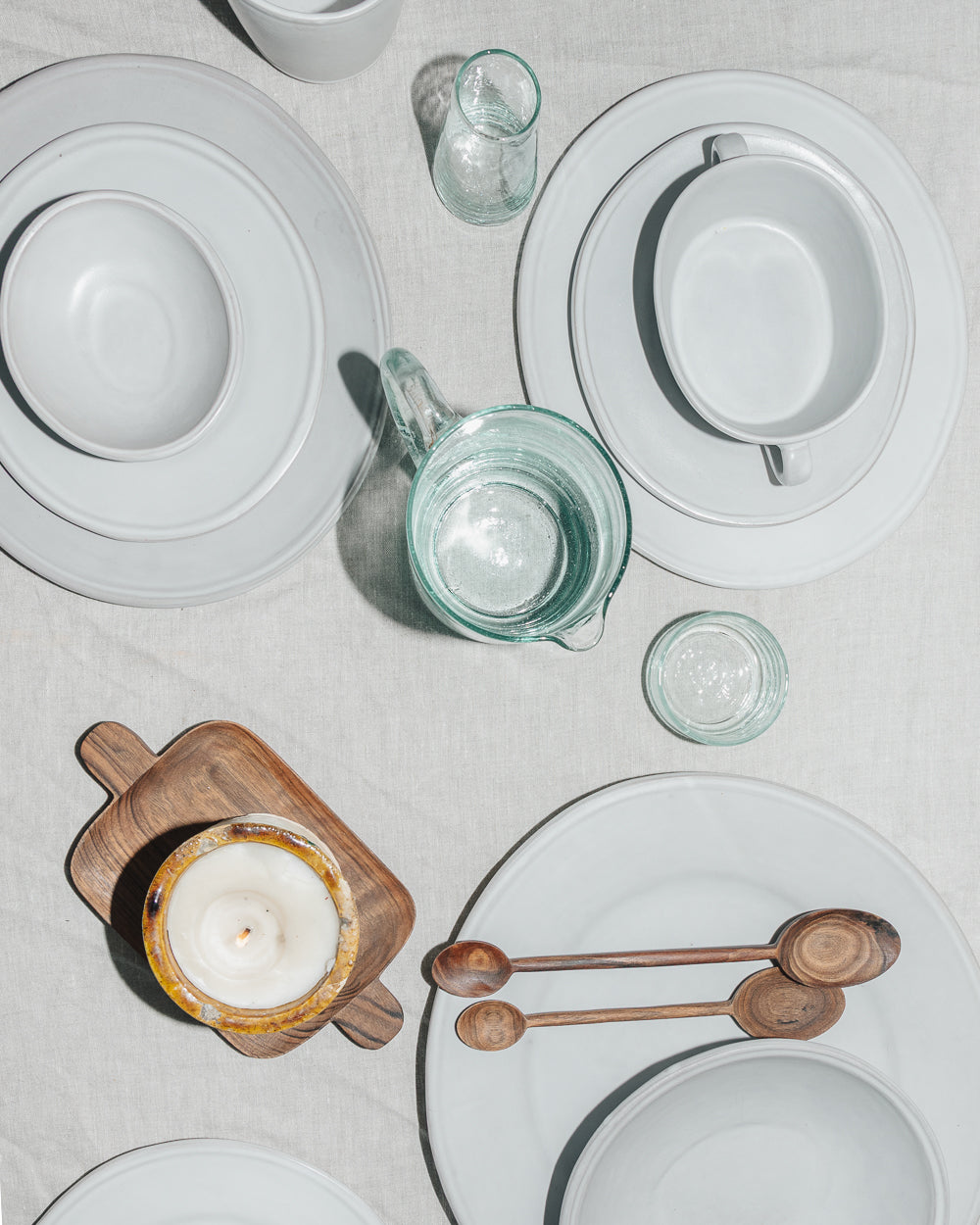 Oval Matte White Ceramic Serving Tray, view 9