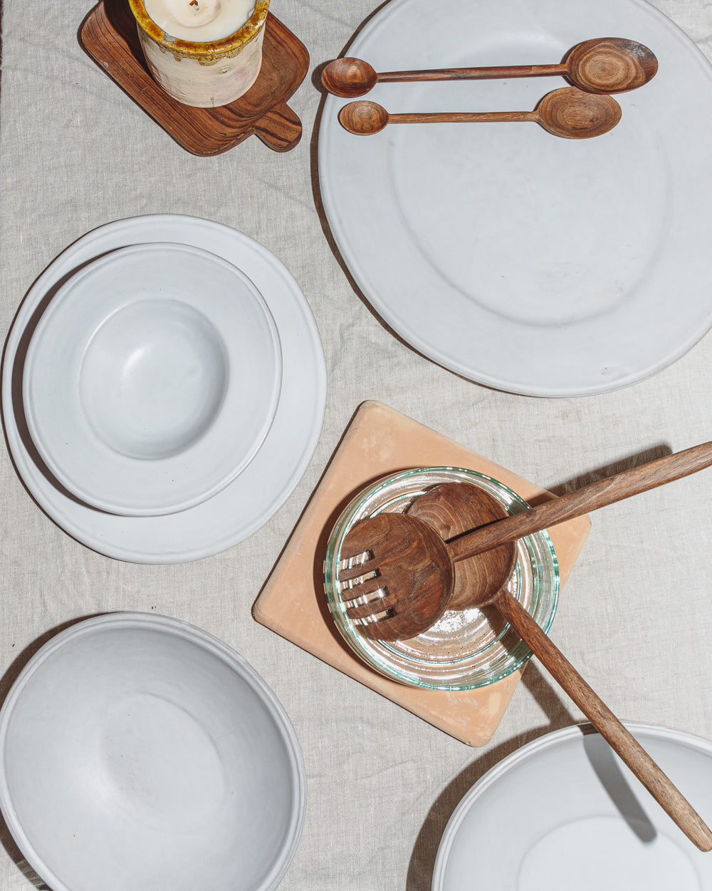 Oval Matte White Ceramic Serving Tray, alternate view