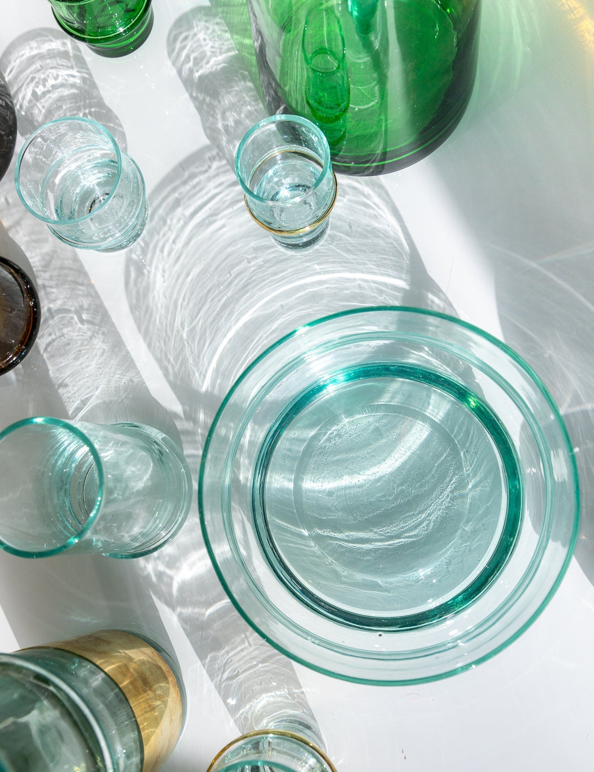Beldi Mouth-Blown Recycled Glass Bowls, alternate view