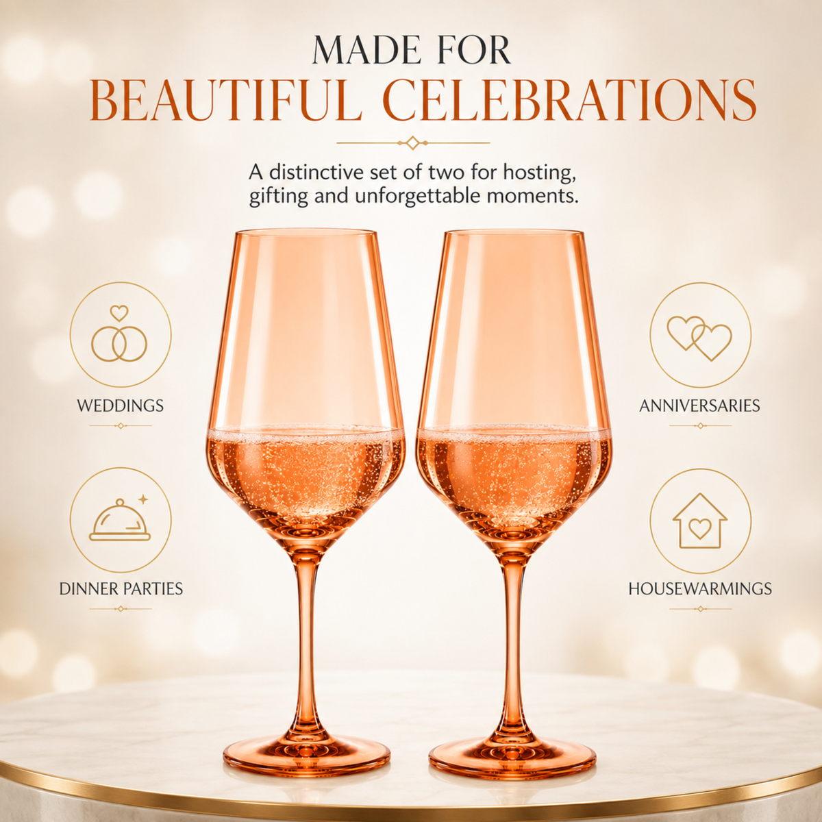 Tonal Stemmed Wine Glasses, Burnt Orange, Set of 2, view 6