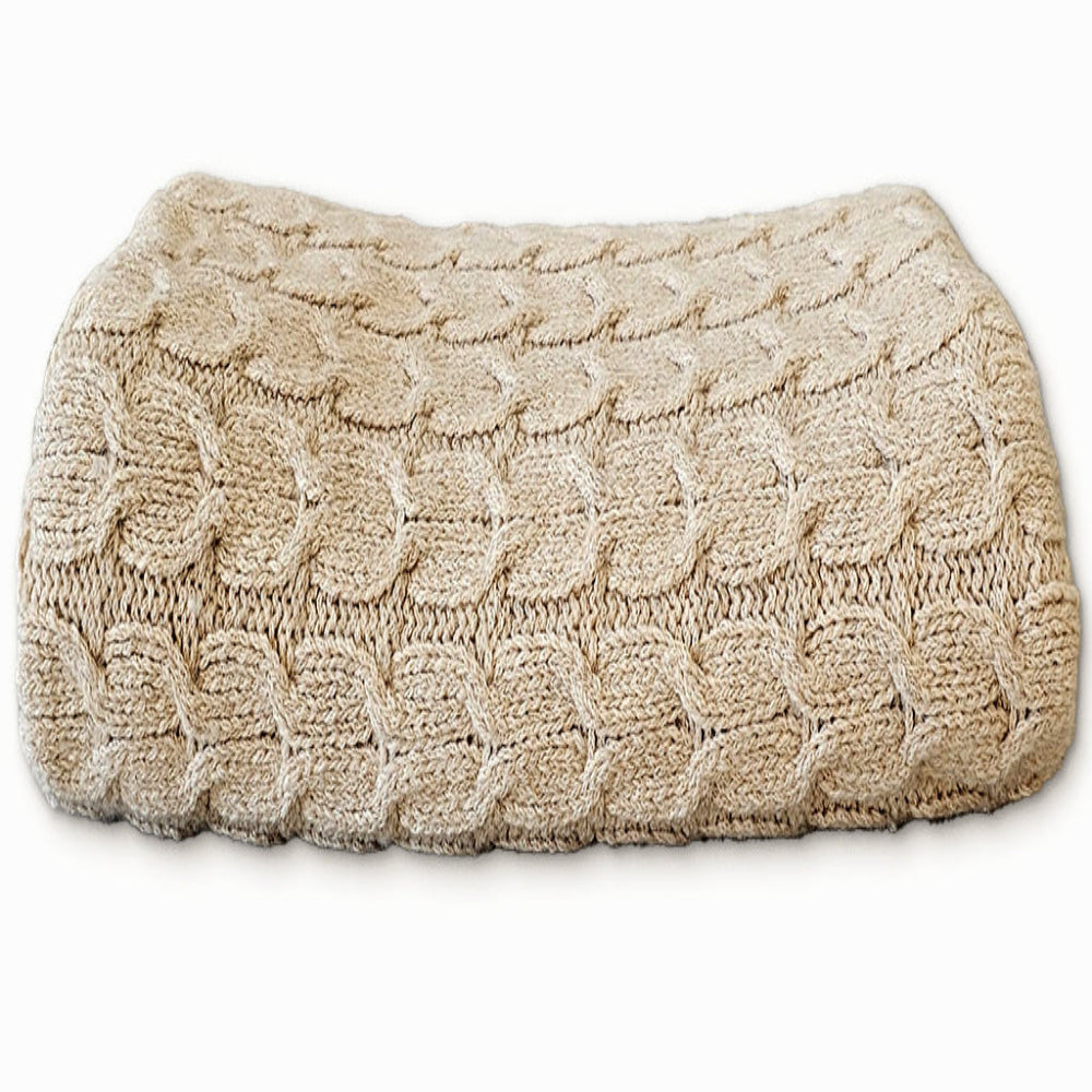 Muru Alpaca Cable Throw, Light Tan, alternate view